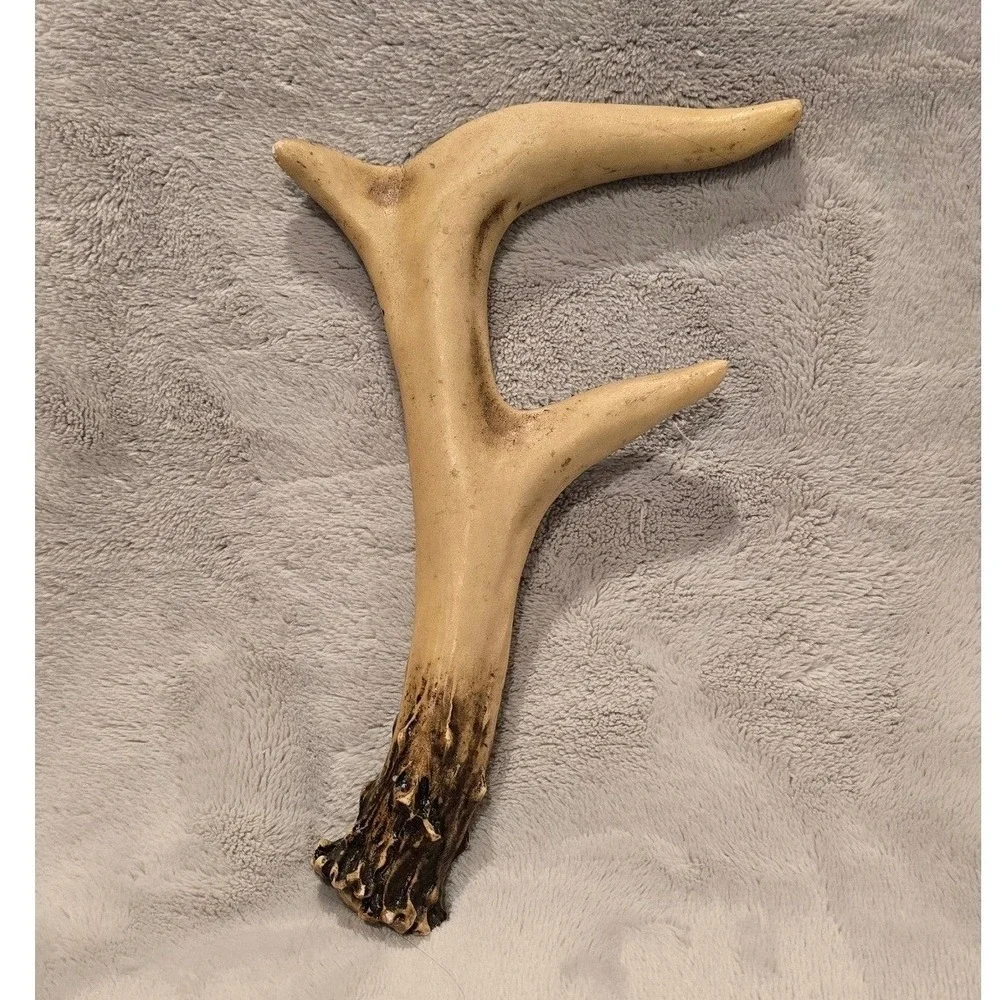 Faux Antler Letter F Wall Decor Rustic Cabin Lodge Resin Horn Accent 7.75 Inch